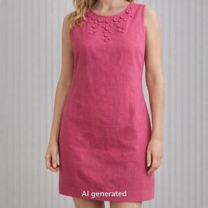 Talbots Pink Sleeveless Mini Dress with Button Accents